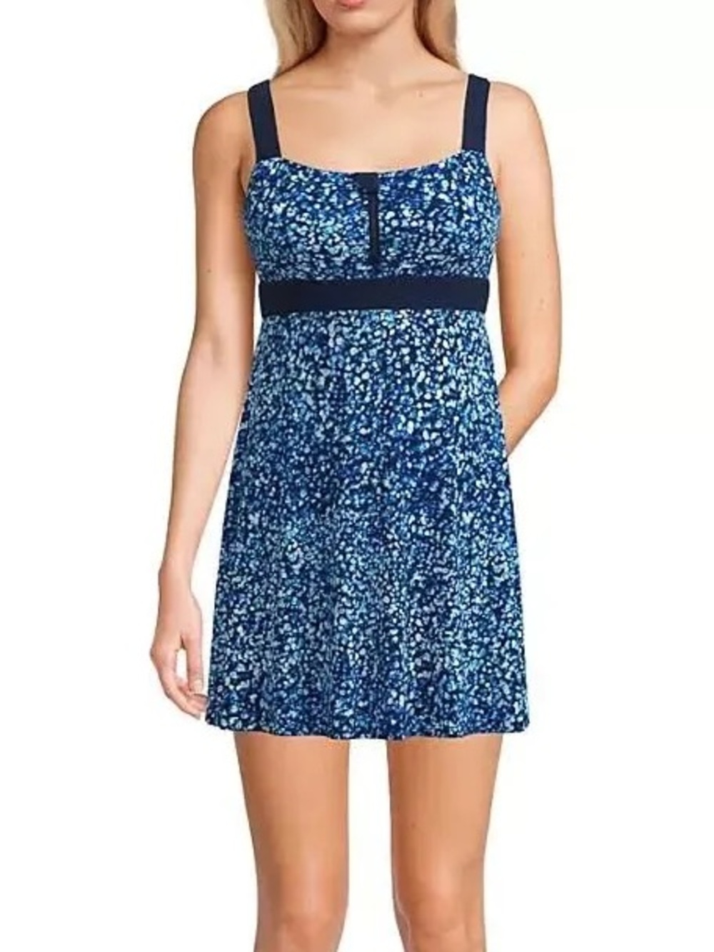 NWT Lands' End Women's Zip Front Swim Dress Comfort UPF 50+ Sun Protection - Picture 5 of 11